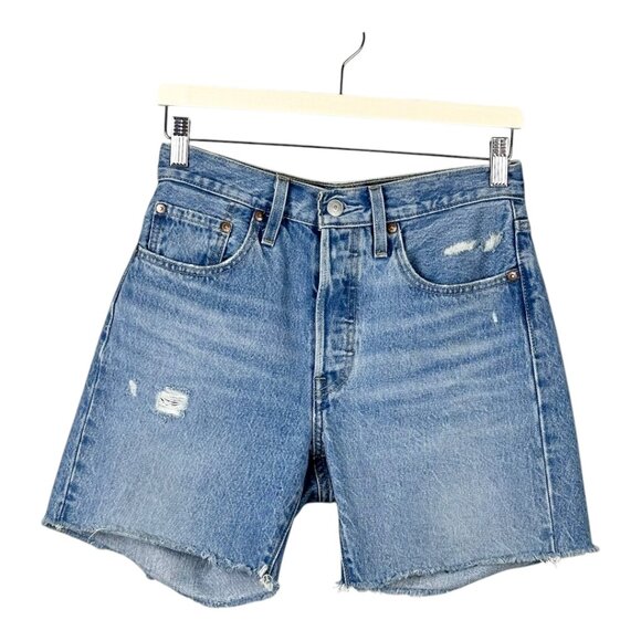 Levi's 501 Premium Denim Mid Thigh Luxor Street Shorts - Picture 2 of 14